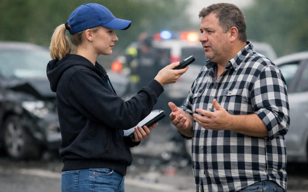 Getting a witness statement after a car accident.