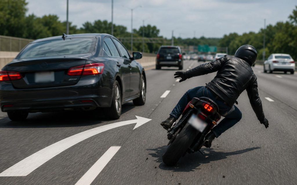 No-contact motorcycle crash