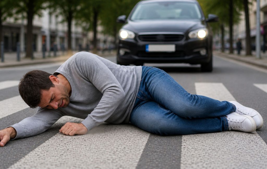 Pedestrian accident on pedestrian crossing.