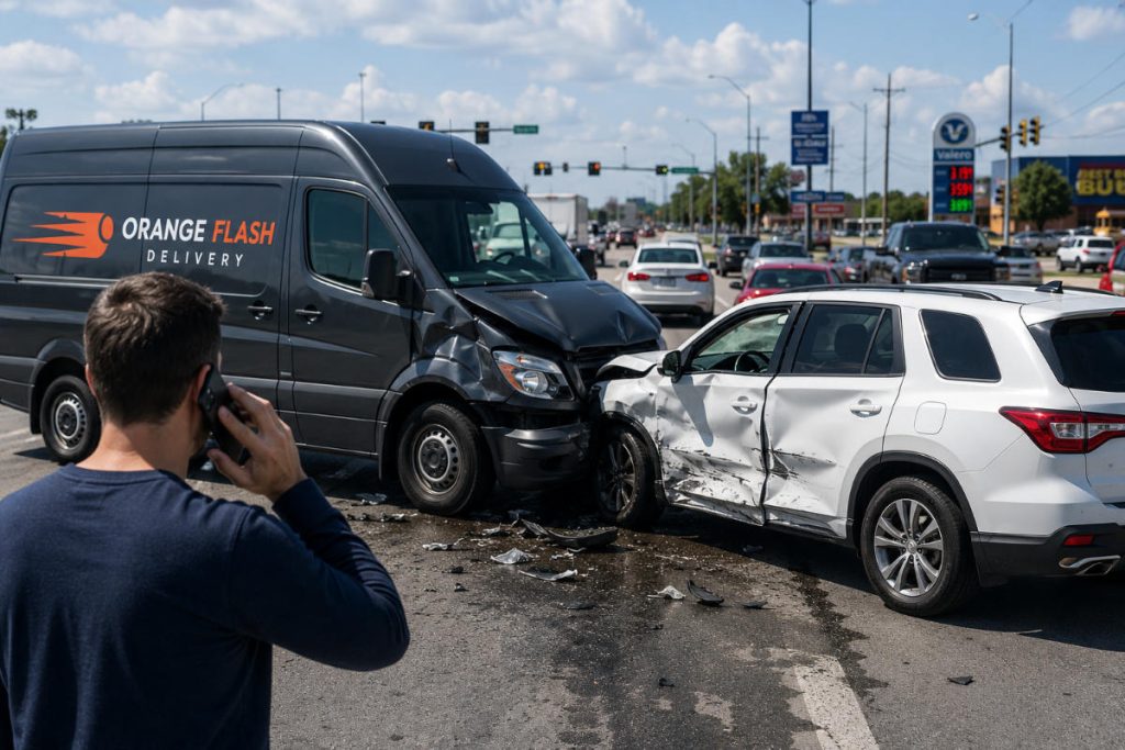 Car accident involving a company vehicle