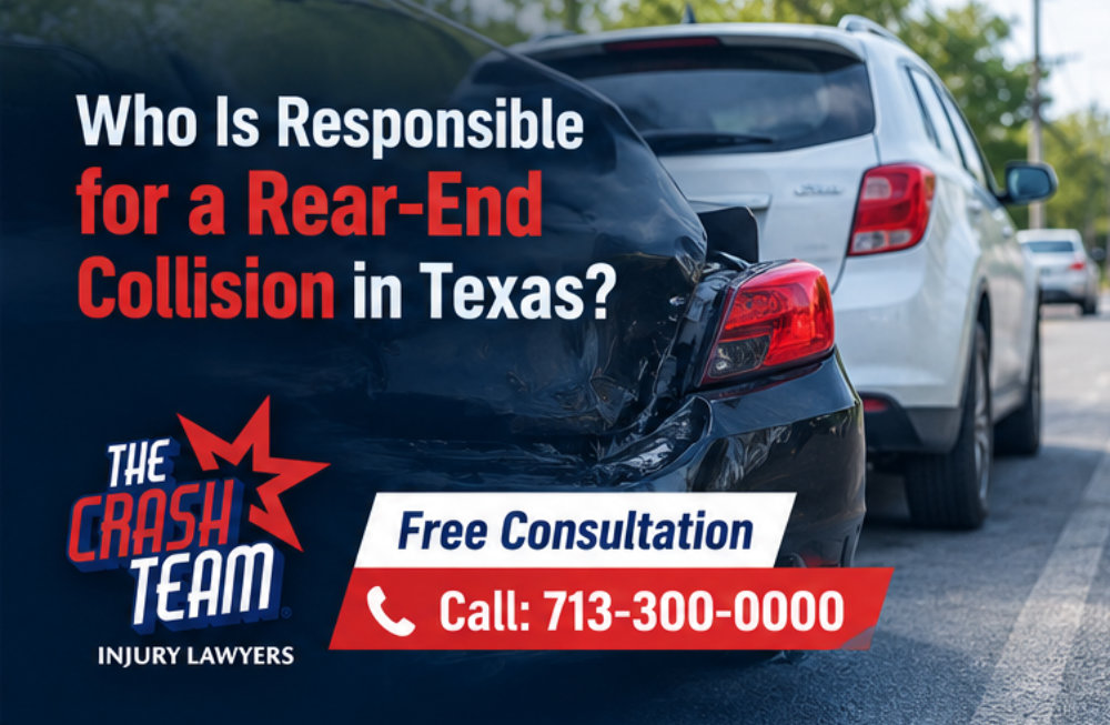 Who is responsible for a rear-end accident in Texas?