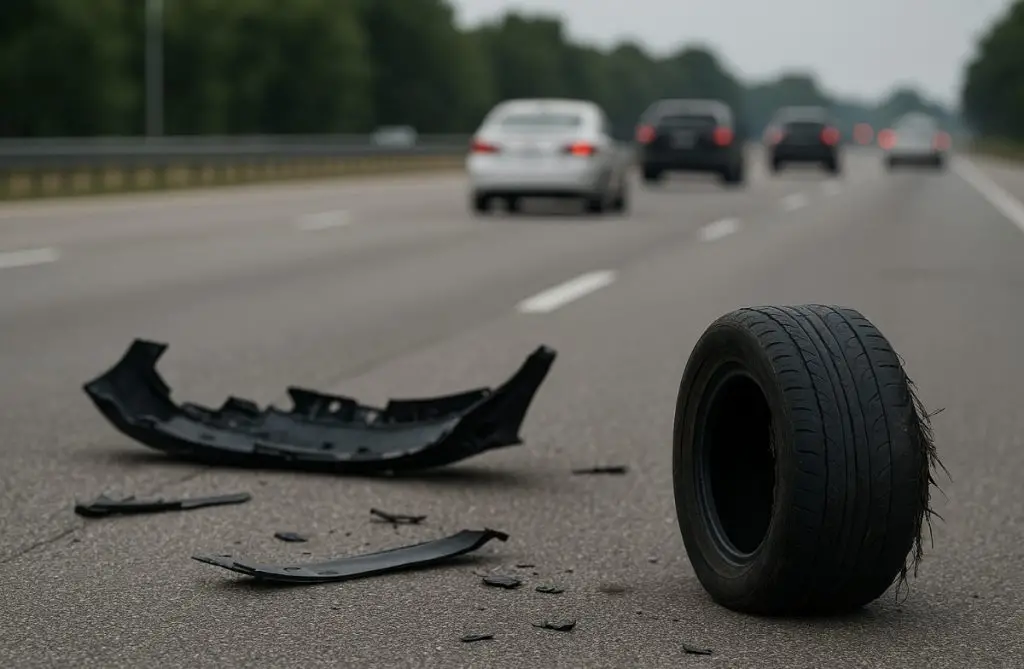 Highway debris that can cause car accidents.